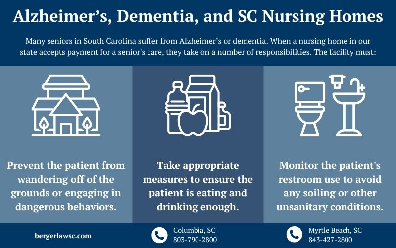 Infographic Describing Alzheimers, Dementia, And SC Nursing Homes